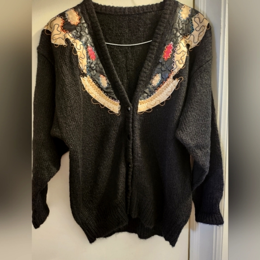 80's wool cardigan, Size xl, Preloved